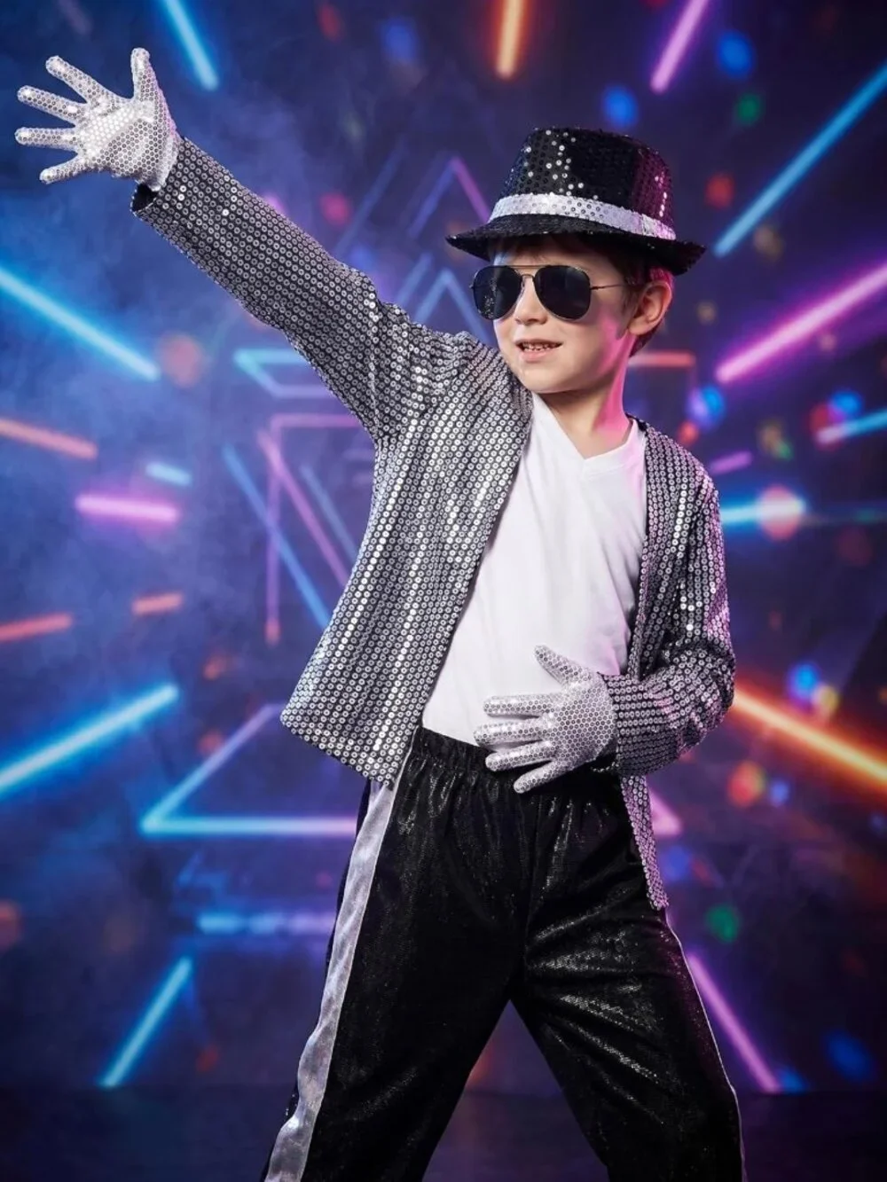 Kids 80s 90s Hip Hop Dance Costume - Boys' Halloween Cosplay Stage Outfit